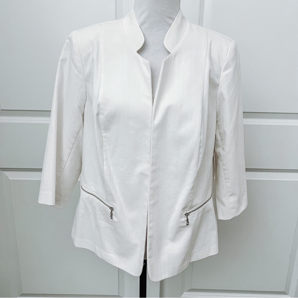 NWT - 1X Roz & Ali (Dressbarn) Open Front Blazer with 3/4 Sleeves